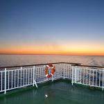Beautiful sunset on deck