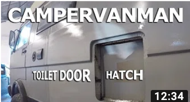 Camper van toilet door hatch fitting